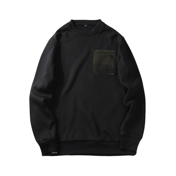 

2021 new fashionable pocket warm men's size male hoodies ijjo, Black