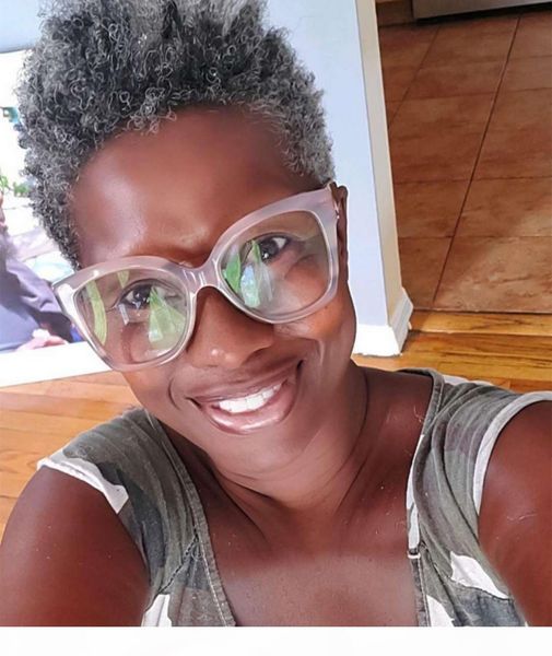 

real hair women hair er for gray hair clip in afro kinky curly grey puff human pony tail drawstring siilver grey 120g, Black