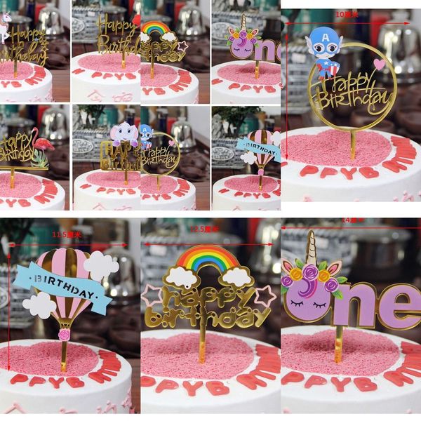 

factory outletpqwicake letter card insert pole acrylic happy birthday er stamping party diy decoration cake supplies drop shi