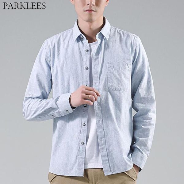 

simple solid men shirt long sleeve cotton japanese style shirt men casual slim fit mens dress shirts business work chemise, White;black