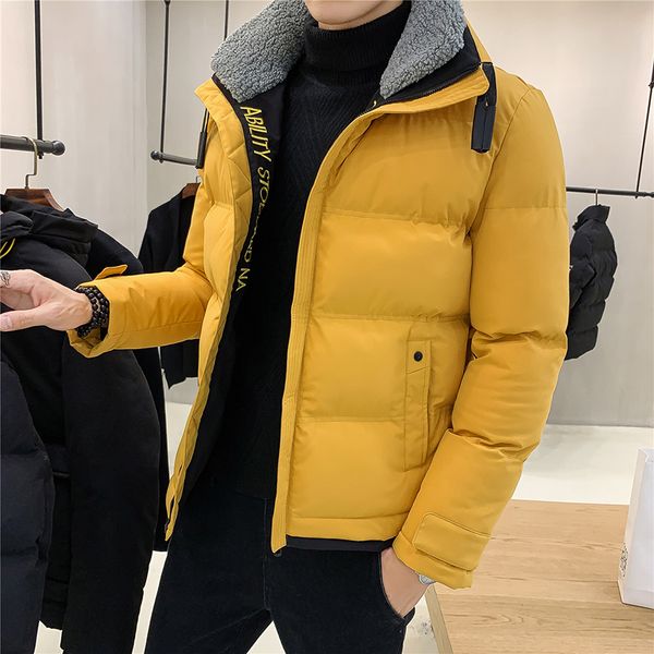 

kksky polyester men parkas jacket winter man thick bomber coats handsome casual solid street jacket men's clothing oversized 5xl q1217, Black