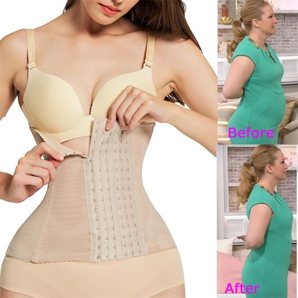 

no trace shapewear waist trainer lingerie tummy control shapers modeling strap corset slimming belt underwear body shaper women 201222, Black;white