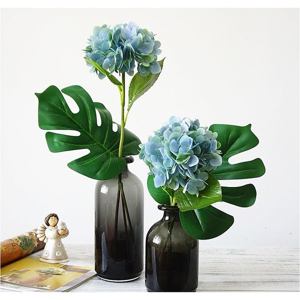 

3d printed artificial hydrangea flowers wedding decoration 1 branch fake flower real touch diy birthday wreaths a6630 f jllmih