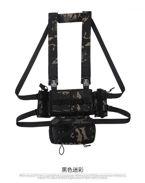 

waist support 3 outdoor tactical belly bag multi functional sports chest hanging quick drying waterproof nylon1, Black;gray