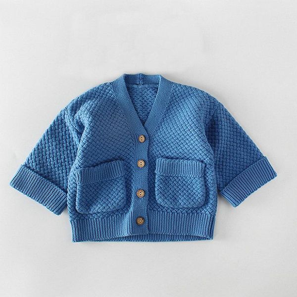 

autumn baby girls cardigan sweaters spring newborn boys cotton sweater coat children knitted toddler kids winter casual clothes, Blue