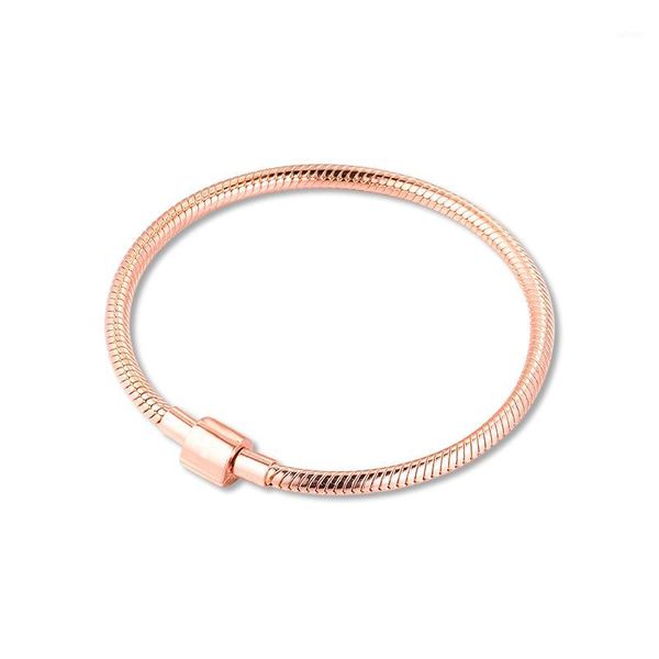 

moments barrel clasp rose bracelets 100% 925 sterling silver jewelry, Golden;silver