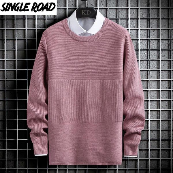 

singleroad mens knitted sweater men 2020 winter solid plain sweaters pullover jumper harajuku korean style red sweater men, White;black
