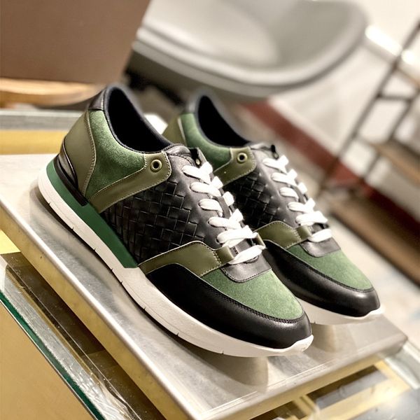 

2020 высококачественные мужские тканые повседневные туфли изготовлены из трех материалов, цветовых контрастных, а также с ручной коренной ко