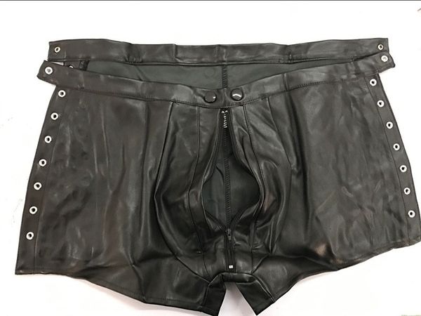 Underwear Luxury Mens Men Shorts in pelle per palette in pelle Shorts con o-ring sexy leopardi sexy cassetti maschile cassetti per il perizoma bvgb bvgb