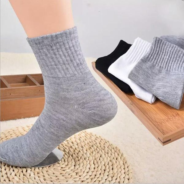 

men's socks 1 pairs all seasons business casual cotton spring summer autumn winter solid colors crew male breathable, Black