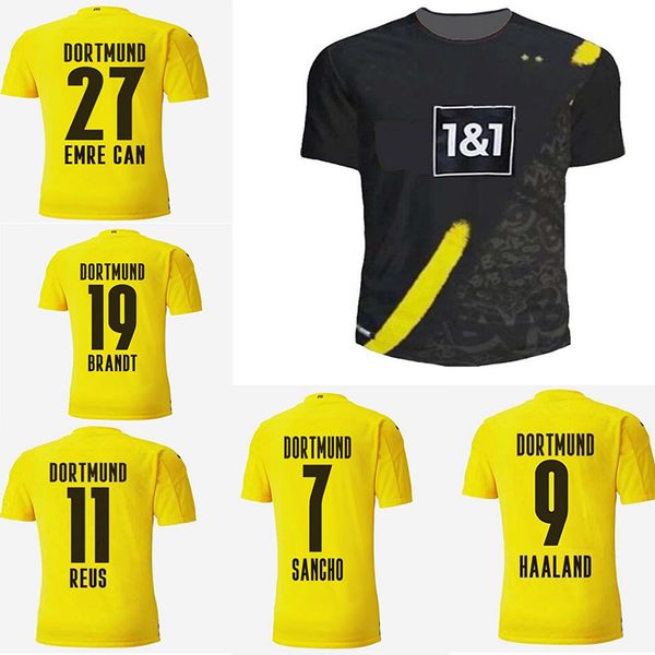 

new 20 21 dortmund reyero jersey blackout 2020 sanjo humels harland football shirt, Black;yellow