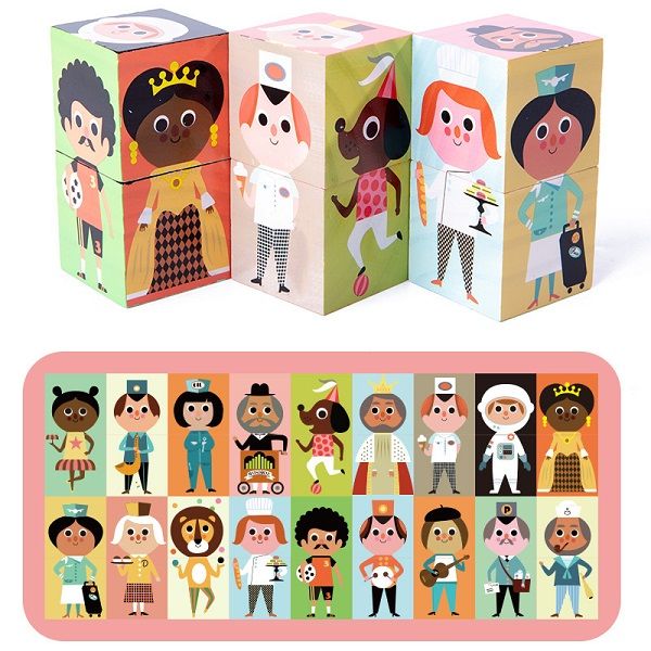 

wooden variety characters children assembling building block diy creative jigsaw early education and intelligence toy gift