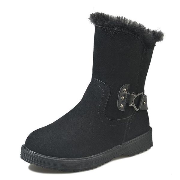 

boots 2021 winter snow cotton plus velvet warm casual, Black