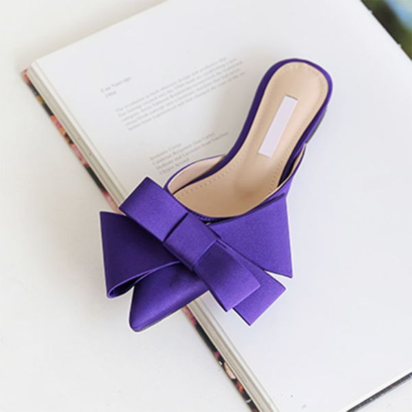 

2021 new pointed to the half-wearing fashionable slippers summer wear arc lazy dutch flat-bottomed women's shoes q4ir, Black