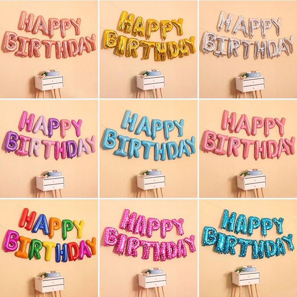 

party decoration 16inch happy birthday foil balloons 1st 1 2 3 4 5 6 18th 21 30th year decorations kids baby boy girl first