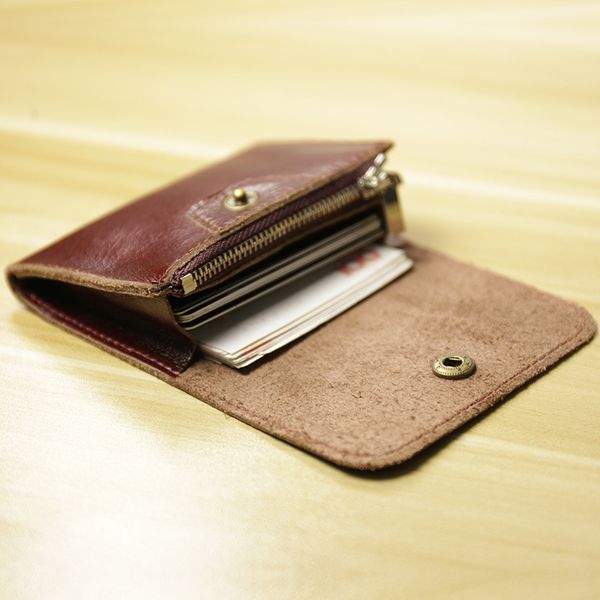 

siku genuine leathe purse handmade coin purses holders brand women wallet case c1115, Red;black