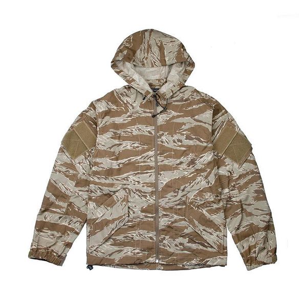 

2020 new tiger stripe desert jacket fabric tiger camouflage tactical jacket portable tactical1, Black;brown