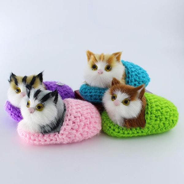 

super cute simulation sounding shoe kittens cats plush toy kid appease stuffed cat doll send his girlfriend christmas birthday gifts