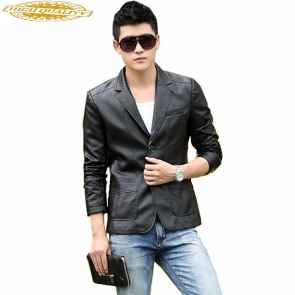 

mens jackets 2019 high imitation male leather jacket fashion spring autumn suit men's jackets jaqueta masculino wxf1871, Black;brown