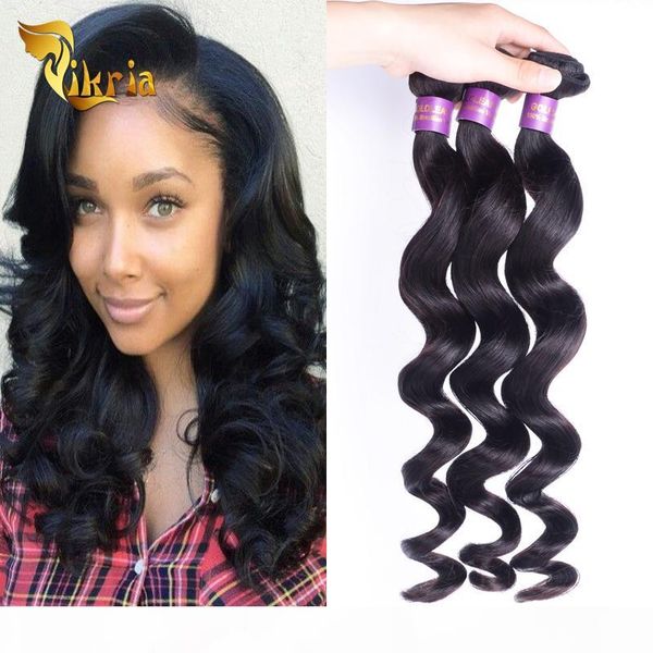

brazilian virgin hair loose wave indian malaysian peruvian human hair wefts 3 bundles non remy hair natural black color