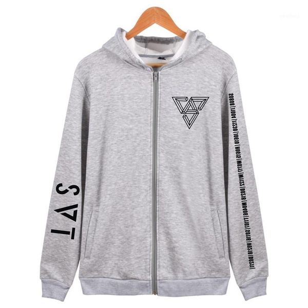 

seventeen k- hoodie sweatshirt women zipper harajuku streetwear hooded sweatshirt female plus size hoodies sudadera mujer1, Black