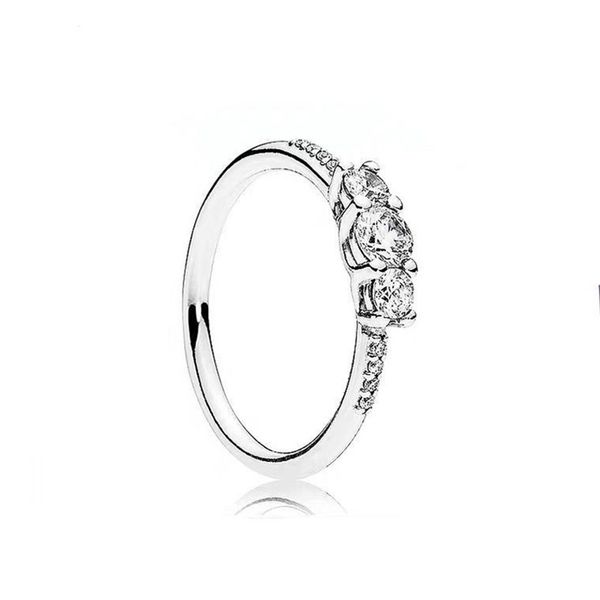 

100% 925 sterling silver ring rose fairytale sparkling with crystal ring for women wedding party gift pand jewelry, Slivery;golden