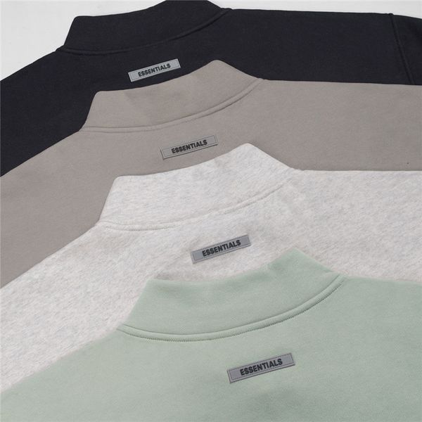 

winter men crewneck reflective women sweatshirt hoodie collar 1 stand half-zip pullover streetwear mwhjw, Black