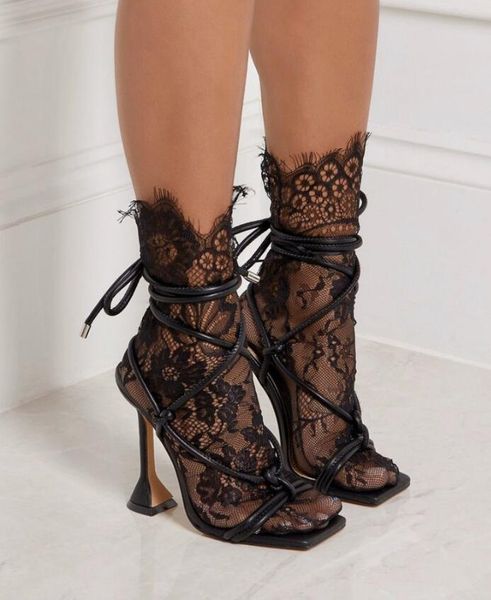 

square toe sandals dress wedding sandal for women's shoes women high heels ring cross strap high-heels party, Black