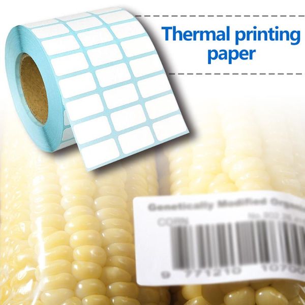 

1 roll 2 x 1cm practical adhesive thermal paper stickers multi-functional convenient waterproof blank print stickers labels