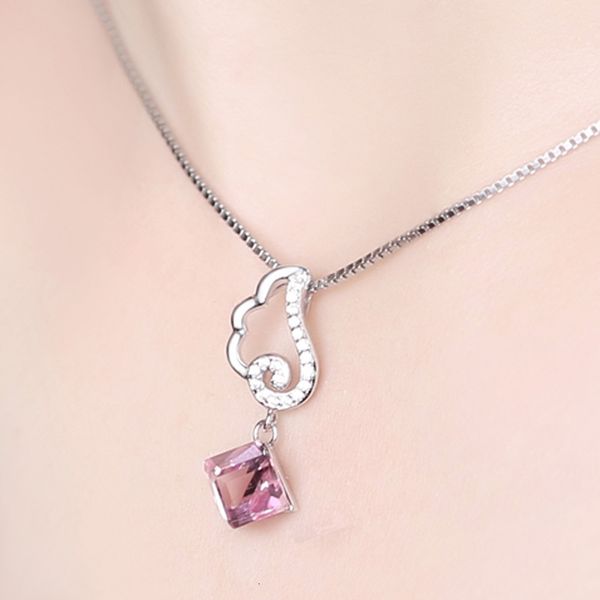 

necklace fashion-925 pure fashion silver with swarovski crystal