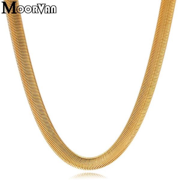 

moorvan stainless steel for boys mens link chain snake necklace 50cm/55cm jewelry gold color accessories vn110, Silver