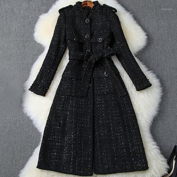 

kmetram 2019 autumn winter jacket women fashion woolen coat female jacket elegant long jackets windbreaker manteau femme my45231, Black