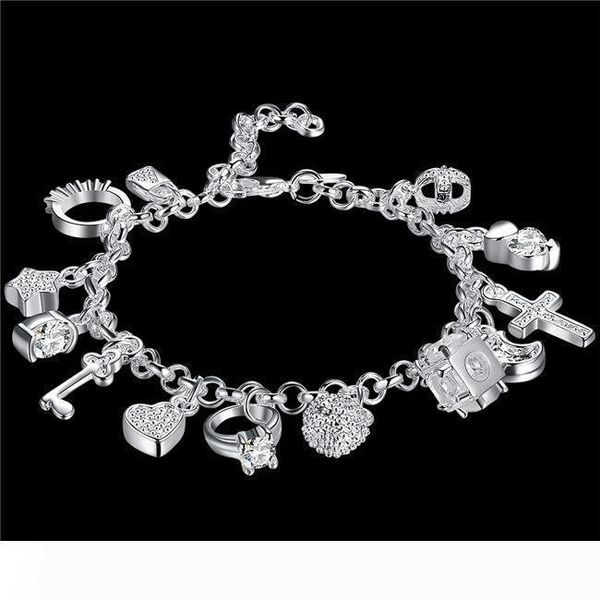 

omen's 925 sterling bracelet,925 silver bracelet 2020 jewelry,6pcs lot