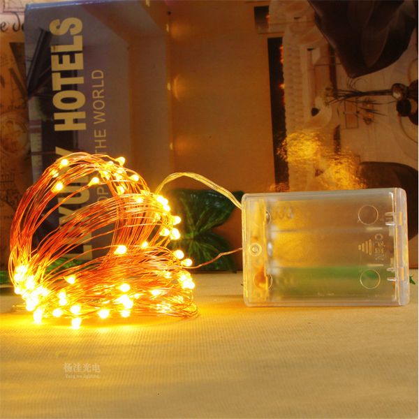 

h4j810m 100leds mini battery operated led copper wire string fairy christmas xmas home party decoration light warm/pure