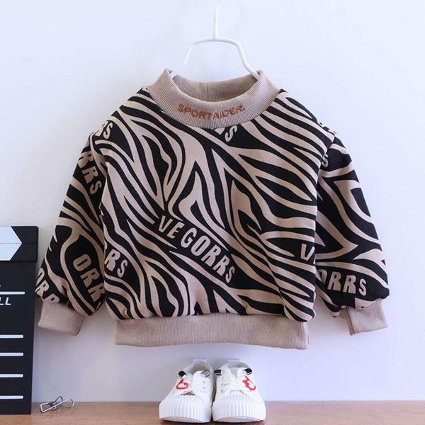 

clothing boys' autumn and winter 2020 new children's korean plush thickened pullover f63q, Black