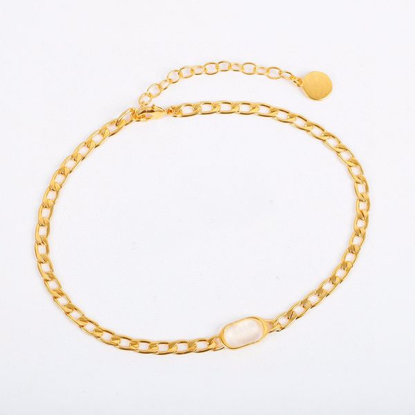 

fashion initial letter choker necklace bijoux cuban link for mens womens party wedding lovers gift jewelry with box, Golden;silver