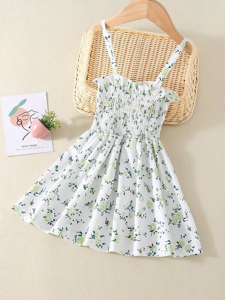 

toddler girls floral print shirred cami dress she, Red;yellow