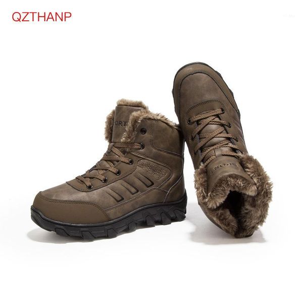 

boots brand men big size 38-47 winter fashion sneakers lace up outdoor snow shoes high super warm winter1, Black