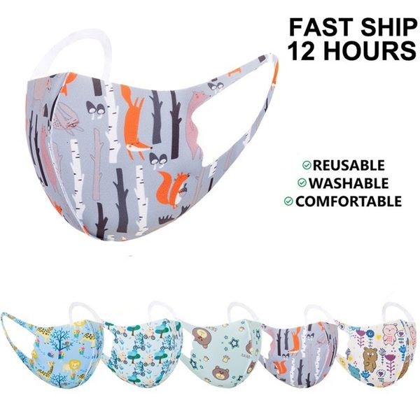 

factory fashion party children kids face mask mouth protection cover washable reusable printed designer 4 p7jta