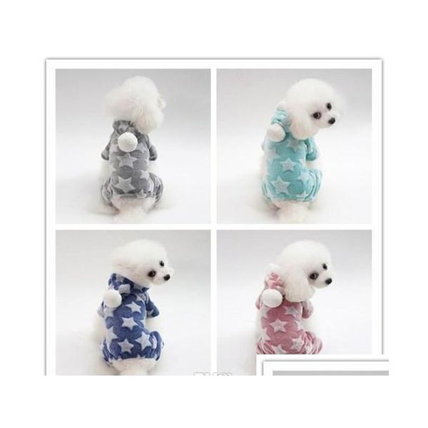 

s/m/l/xl/xxl dog costume with star pattern high quanlity coral fleece pet clothes autumn winter warm dog apparel teddy poodle e16wm