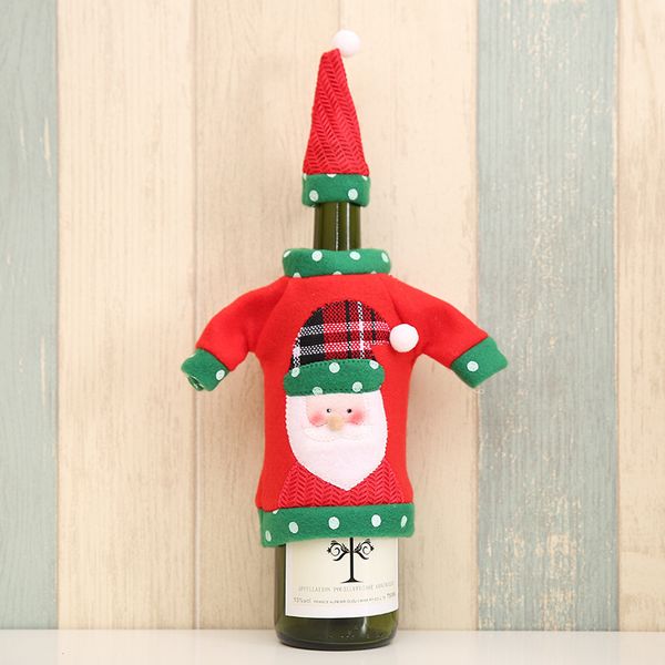 

covers santa claus snowman elk wine bottle sweater cover with hat new year xmas home christmas decorations dha2314