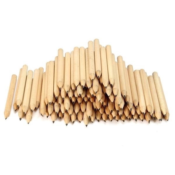 100 teile/los Mini Holz HB Kurze Bleistifte Umweltfreundliche Mechanische Graphit Bleistift für Kinder Büro Schule Schreibwaren 8,6 cm Y200709