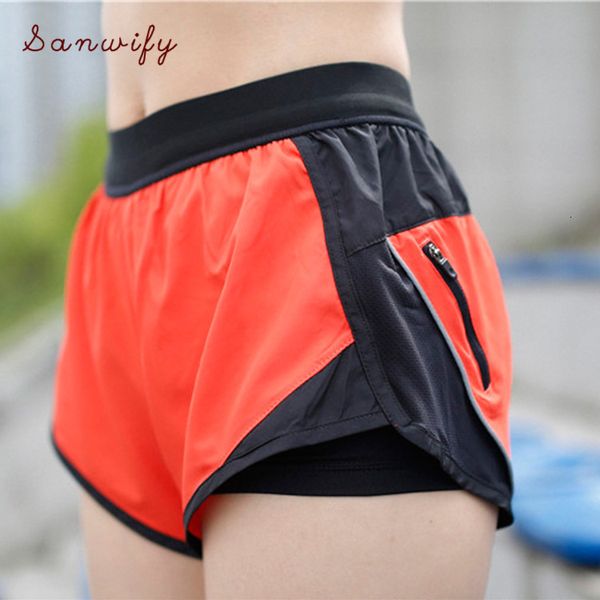 

quick-drying shorts sports casual anti-light yoga pants women's breathable running training pants, White;red