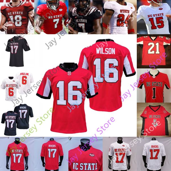 

nc state north carolina wolfpack football jersey ncaa college cary angeline louis acceus alim mcneill bailey hockman brissett chubb holt, Black