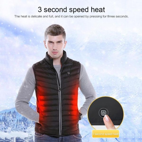 

outdoor t-shirts usb infrared heating vest jacket winter flexible electric thermal clothing waistcoat heated cotton hiking dropship1, Gray;blue