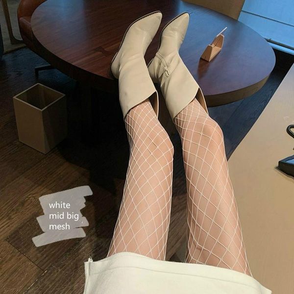 

socks & hosiery pantyhose for women friend tights party hollow out female mesh stocking arrive slim fishnet stockings club wear, Black;white