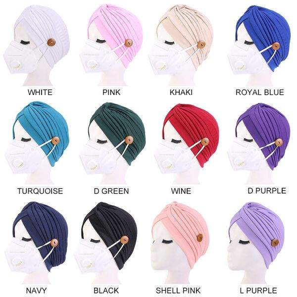 

women's mask hats girl bandanas with button headwer headwrap with button for ear protective mask holder hairlace hair ornaments gg12301, Slivery;white