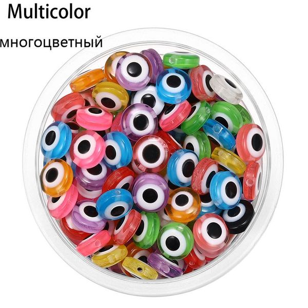 

50pcs/lot 8-11mm oval beads evil eye beads spacer stripe resin spacer beads for bracelet diy jewelry making findings acc jllyjo
