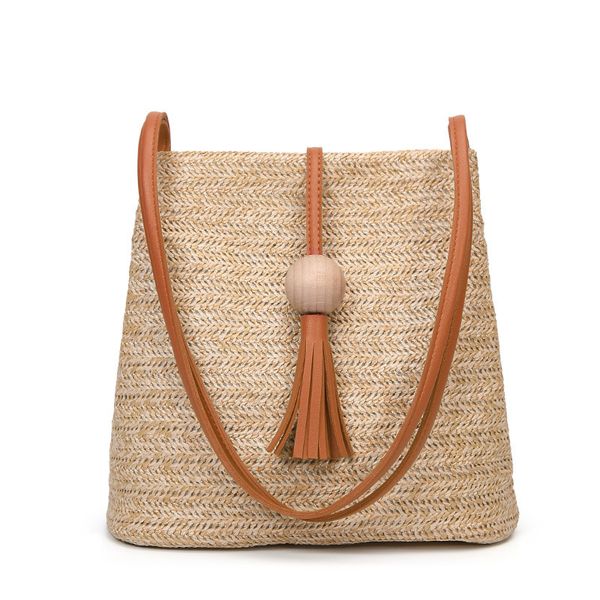 

a bag of bohemian women's straw bag, hand-made mimosa, summer boron, diagonal