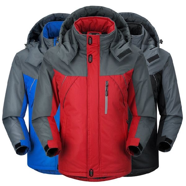 

winter parka men plus velvet warm windproof coats mens military hooded jackets casaco masculino casacos men's outwear overcoat 201027, Black